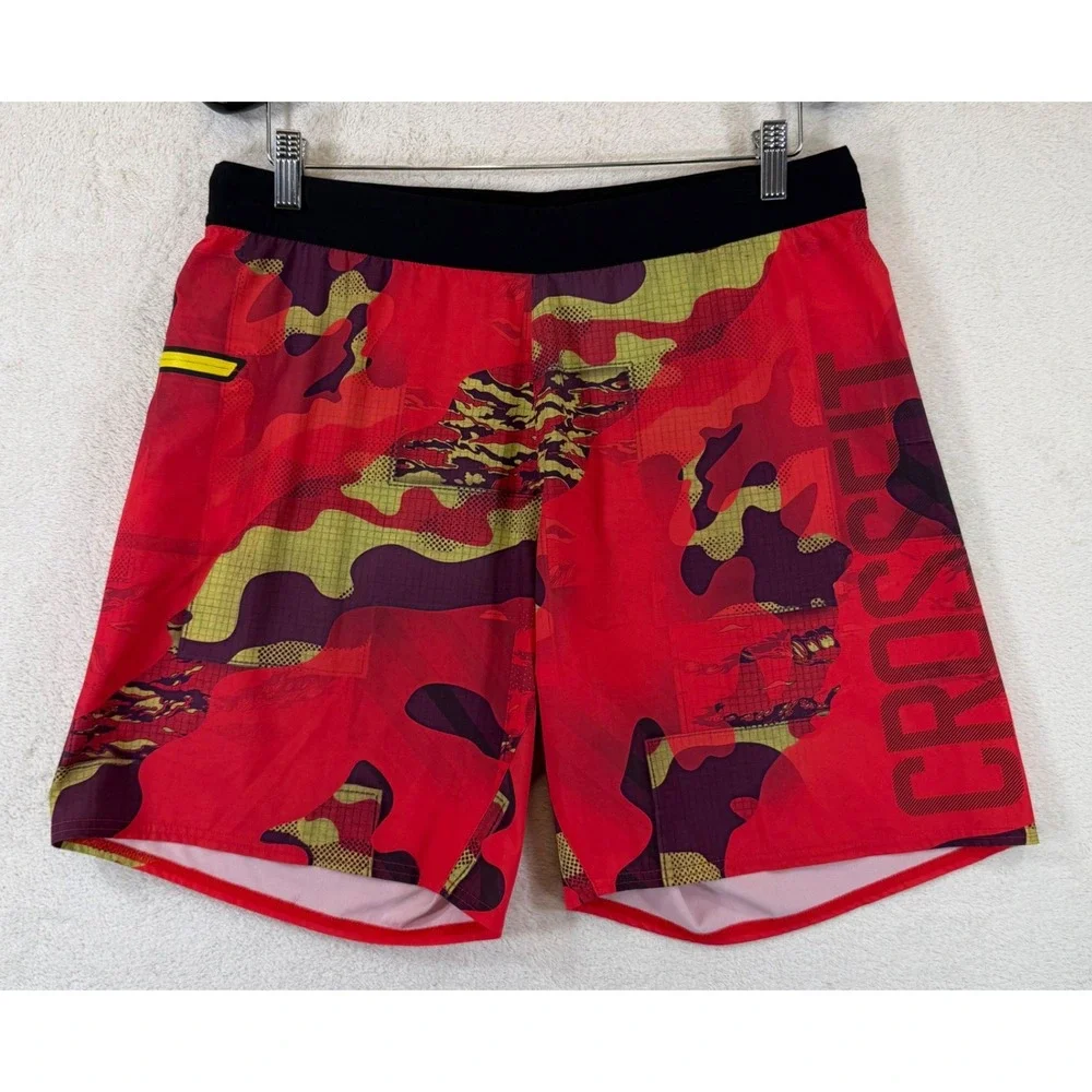 Reebok Super Nasty Speed CrossFit Training Gym Shorts Mens M Red Camo AJ1505